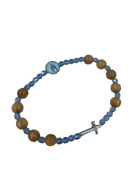 Brazalete Olivo Cristal Celeste Milagrosa