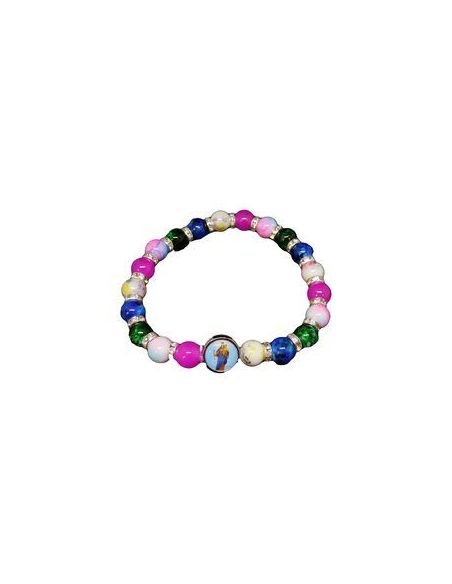 Brazalete Cristal Efec.Piedra Colores Metal Auxiliadora