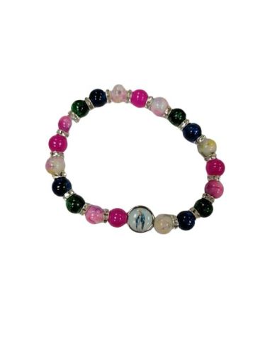 Brazalete Cristal Efec.Piedra Colores Metal Milagrosa