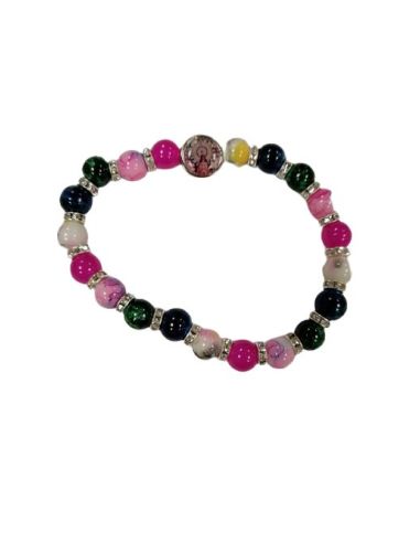 Brazalete Cristal Efec.Piedra Colores Metal V.Pilar