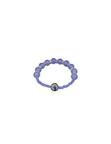 Brazalete Cristal Lila10Mm Metal Brillantes Auxiliadora