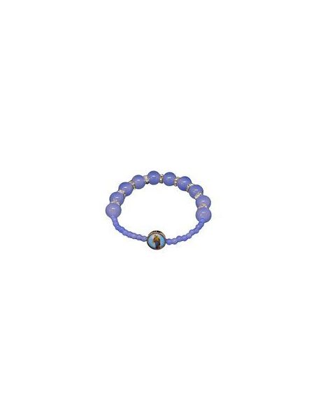 Brazalete Cristal Lila10Mm Metal Brillantes Auxiliadora