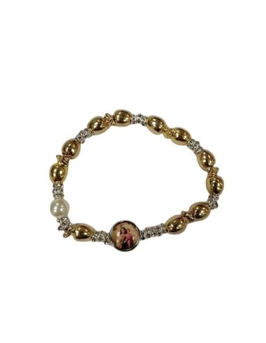Brazalete Metal Brillantes Olivas Doradas V. Carmen