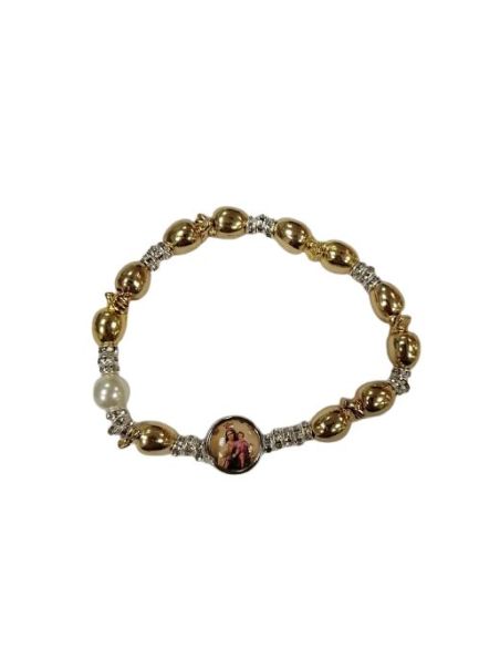 Brazalete Metal Brillantes Olivas Doradas V. Carmen