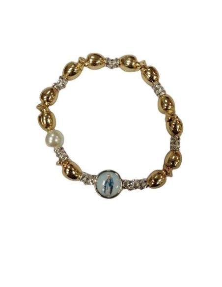 Brazalete Metal Brillantes Olivas Doradas Milagrosa
