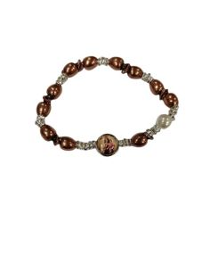 Brazalete Metal Brillantes Olivas Cobre V. Carmen