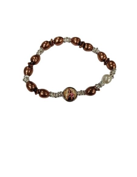 Brazalete Metal Brillantes Olivas Cobre V. Carmen