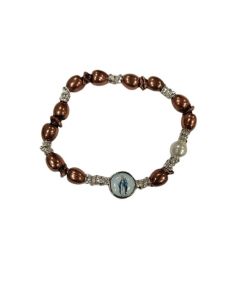 Brazalete Metal Brillantes Olivas Cobre Milagrosa