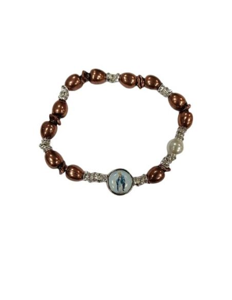 Brazalete Metal Brillantes Olivas Cobre Milagrosa