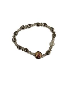 Brazalete Metal Brillantes Olivas Plata V. Carmen