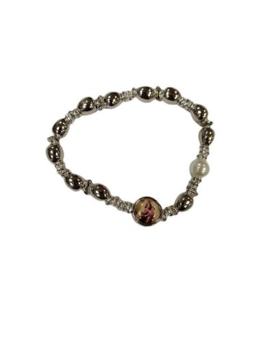 Brazalete Metal Brillantes Olivas Plata V. Carmen