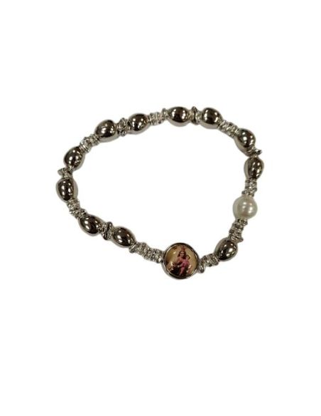 Brazalete Metal Brillantes Olivas Plata V. Carmen