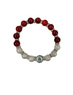 Brazalete Cristal Rojo 10Mm Metal Brill. Strass Milagrosa