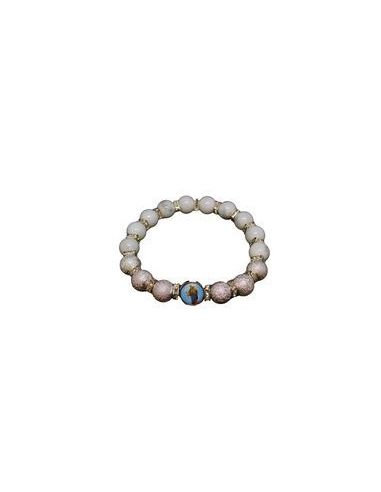 Brazalete Cristal Blanco 10Mm Metal Brill. Strass Auxiliadora