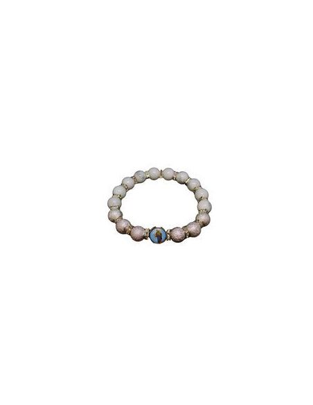 Brazalete Cristal Blanco 10Mm Metal Brill. Strass Auxiliadora