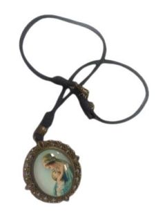 Colgante Medallon Virgen Cordon Azul