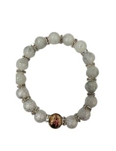 Brazalete Cristal Blanco 10Mm Metal Brill. Strass V. Carmen