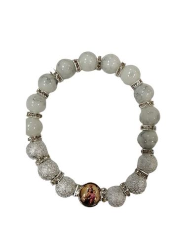 Brazalete Cristal Blanco 10Mm Metal Brill. Strass V. Carmen