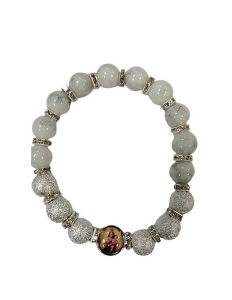 Brazalete Cristal Blanco 10Mm Metal Brill. Strass V. Carmen