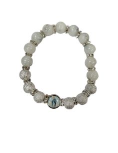 Brazalete Cristal Blanco 10Mm Metal Brill. Strass Milagrosa