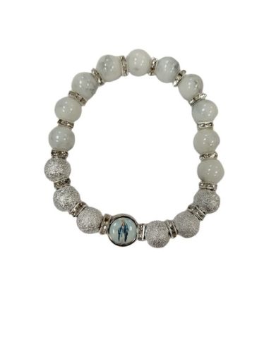 Brazalete Cristal Blanco 10Mm Metal Brill. Strass Milagrosa