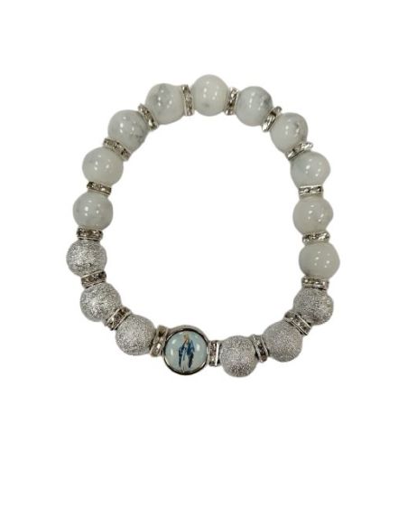 Brazalete Cristal Blanco 10Mm Metal Brill. Strass Milagrosa