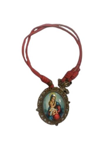 Colgante Medallon Virgen Cordon Rojo
