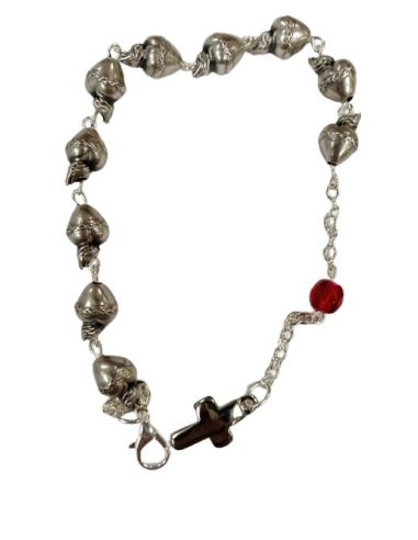 Pulsera Crozazones Cristal Rojo C/Cruz