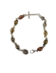 Brazalete Olivas Colores Metal Cruz Strass