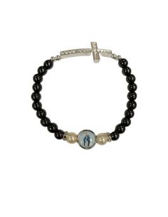 Brazalete Hematites Cruz Strass Metal Milagrosa