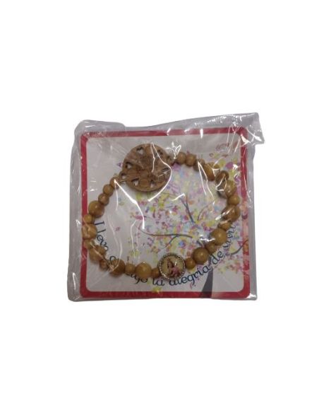 Brazalete Madera Olivo Letras Arbol Vida Carmen