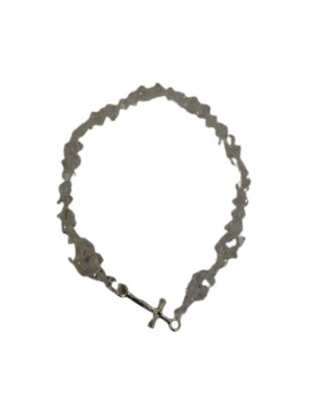 Brazalete Cristal Margaritas Metal Transparente