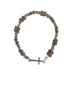 Brazalete Cristal Margaritas Metal Rosa