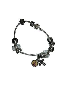 Pulsera Metal Cristal Blanco Pandora V. Del Carmen