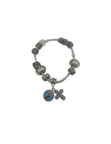 Pulsera Metal Cristal Blanco Pandora Auxiliadora