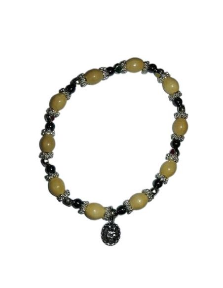 Brazalete Madera Oval Hemartites Metal Corazon Carmen