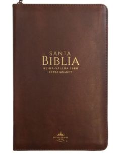 Biblia Rvr60 Tamaño Manual Letra Grande I/Piel Café Con Cierre (Plus)