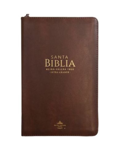 Biblia Rvr60 Tamaño Manual Letra Grande I/Piel Café Con Cierre (Plus)