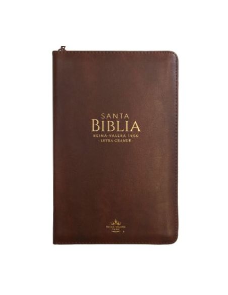 Biblia Rvr60 Tamaño Manual Letra Grande I/Piel Café Con Cierre (Plus)