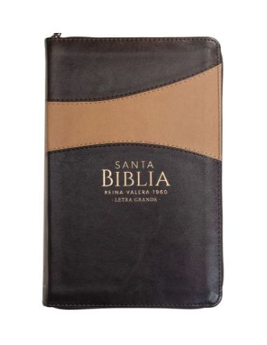 Biblia Rvr60 Tamaño Manual Letra Grande I/Piel Con Cierre Café/Café (Colección Banda)