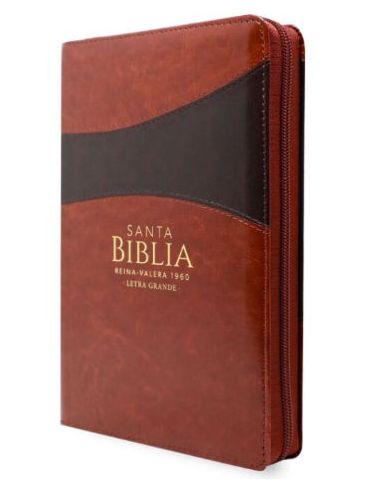 Biblia Rvr60 Tamaño Manual Letra Grande I/Piel Marrón/Marrón Con Cierre (Colección Banda)