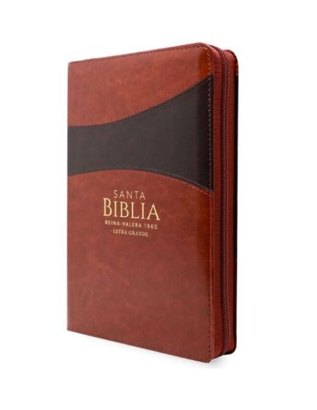 Biblia Rvr60 Tamaño Manual Letra Grande I/Piel Marrón/Marrón Con Cierre (Colección Banda)