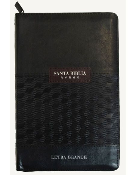 Biblia Rvr60 Tamaño Manual Letra Grande I/Piel Con Cierre/Índice Negro/Marrón (Abba Classic)