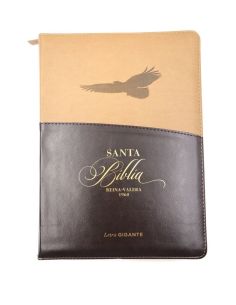 Biblia Rvr60 Tamaño Gigante Letra 15 Puntos I/Piel Con Cierre/Índice Beige/Marrón Águila