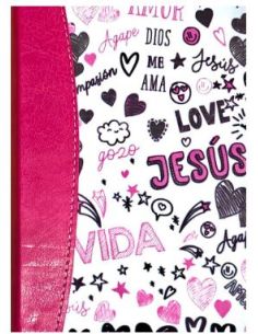 Biblia Rvr60 Bolsillo Palabras De Vida I/Piel Y Tela Rosa Con Índice
