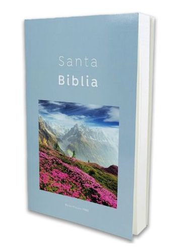 Biblia Rvr60 Misionera - Azul Diseño Paisaje