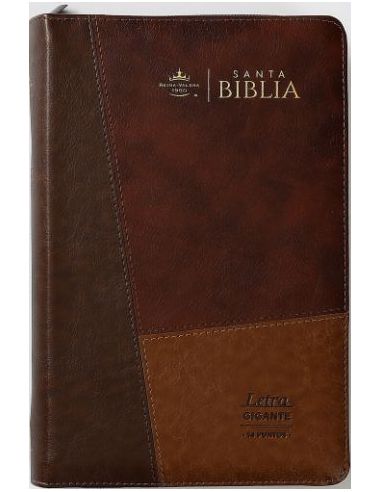 Biblia Rvr60 Tamaño Manual/Letra Gigante I/Piel Café/Café/Café Con Cierre E Índice