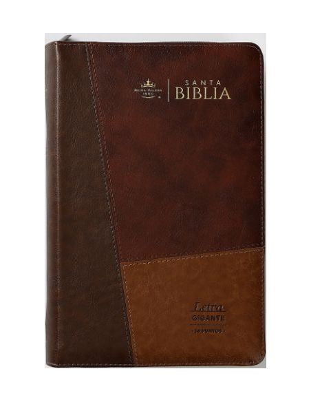 Biblia Rvr60 Tamaño Manual/Letra Gigante I/Piel Café/Café/Café Con Cierre E Índice