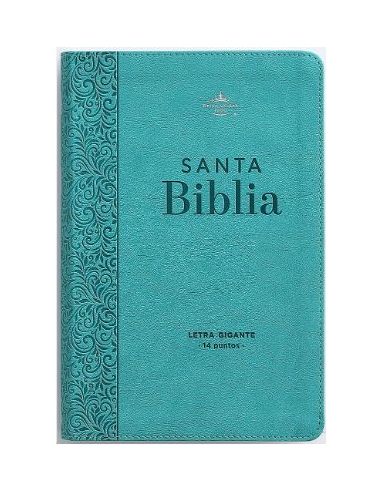 Biblia Rvr60 Tamaño Manual Letra Gigante I/Piel Turquesa