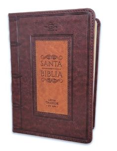 Biblia Rvr60 Tamaño Compacto Letra Grande 12 Puntos I/Piel Frame Café/Café